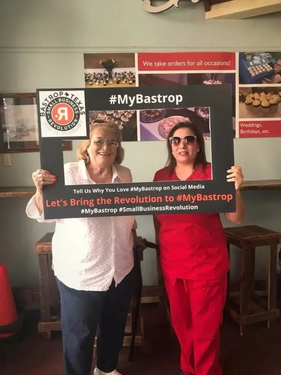 Veronica at a small-business community event in Bastrop, Texas