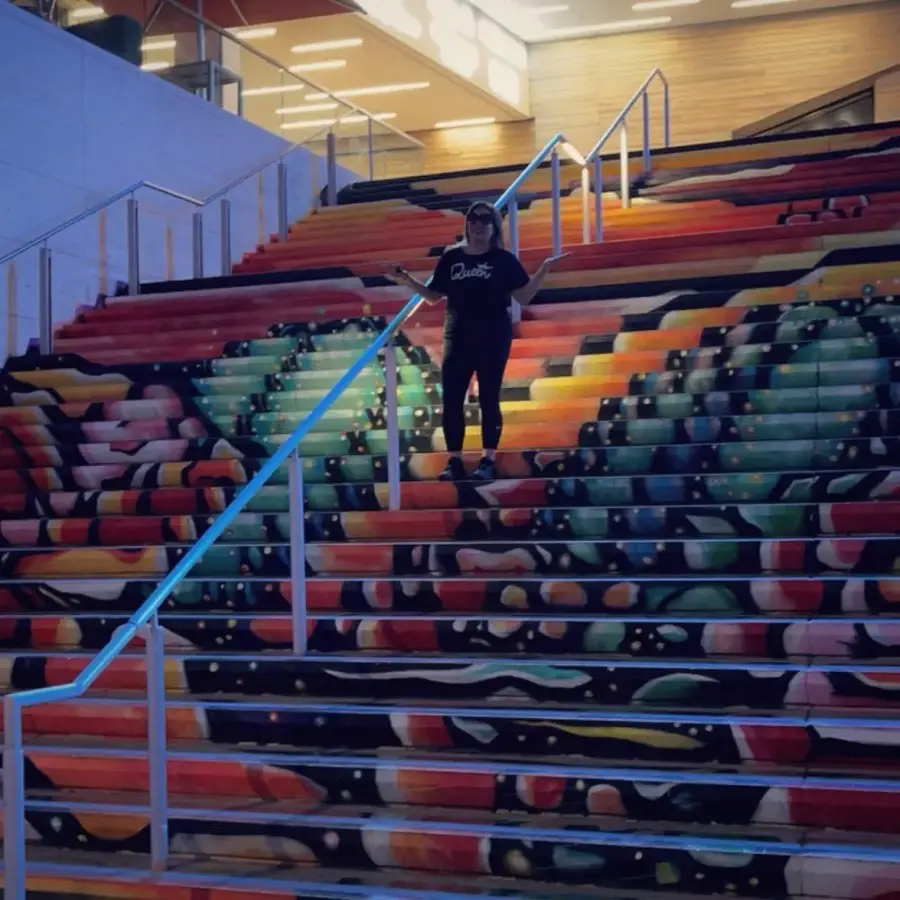 Veronica visiting an art installation in Austin