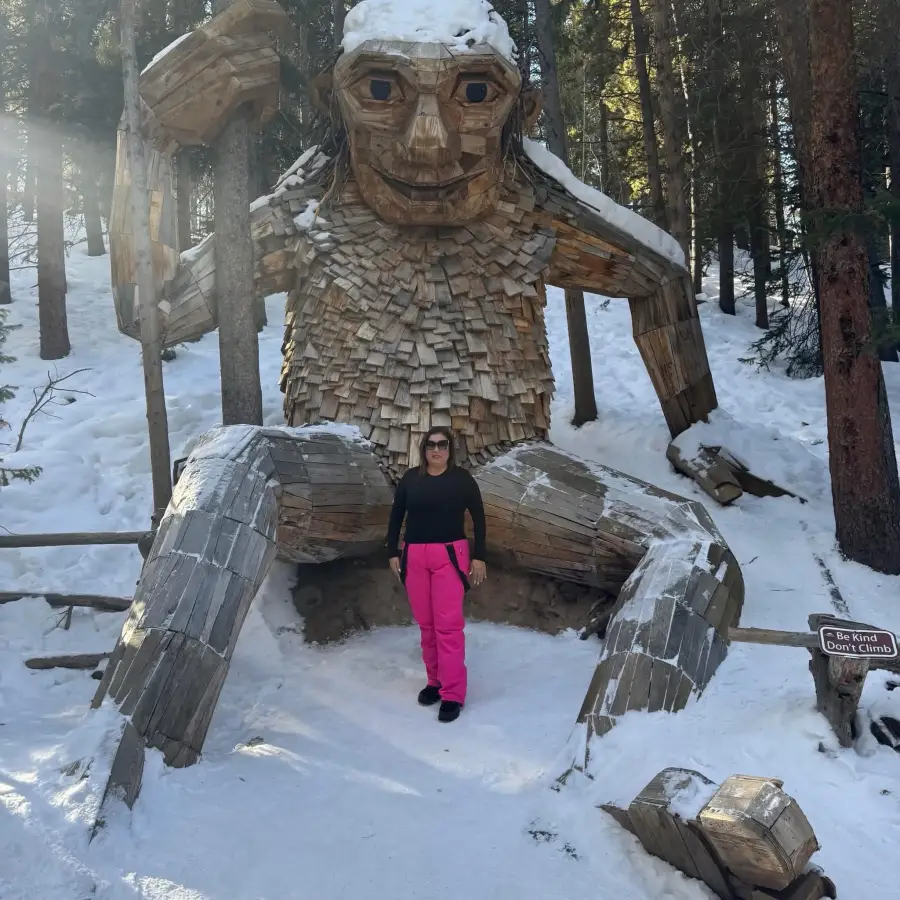 Veronica on a winter trip in the mountains