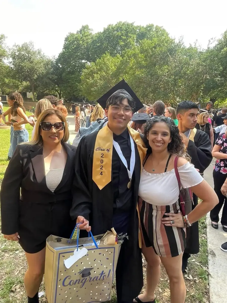 Veronica with family at a 2024 graduation ceremony